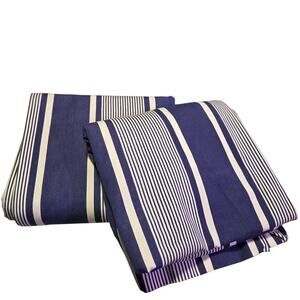 Pottery Barn Kids Drapery Panels Curtains 48x82" White and Blue Stripe Set of 2